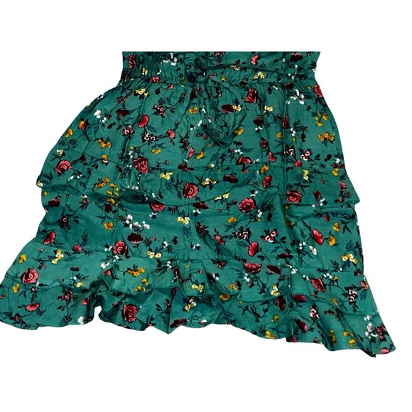 Lottie & Holly Band of Gypsy Collective Floral Tiered Mini Dress Sz Small Green - Picture 11 of 11